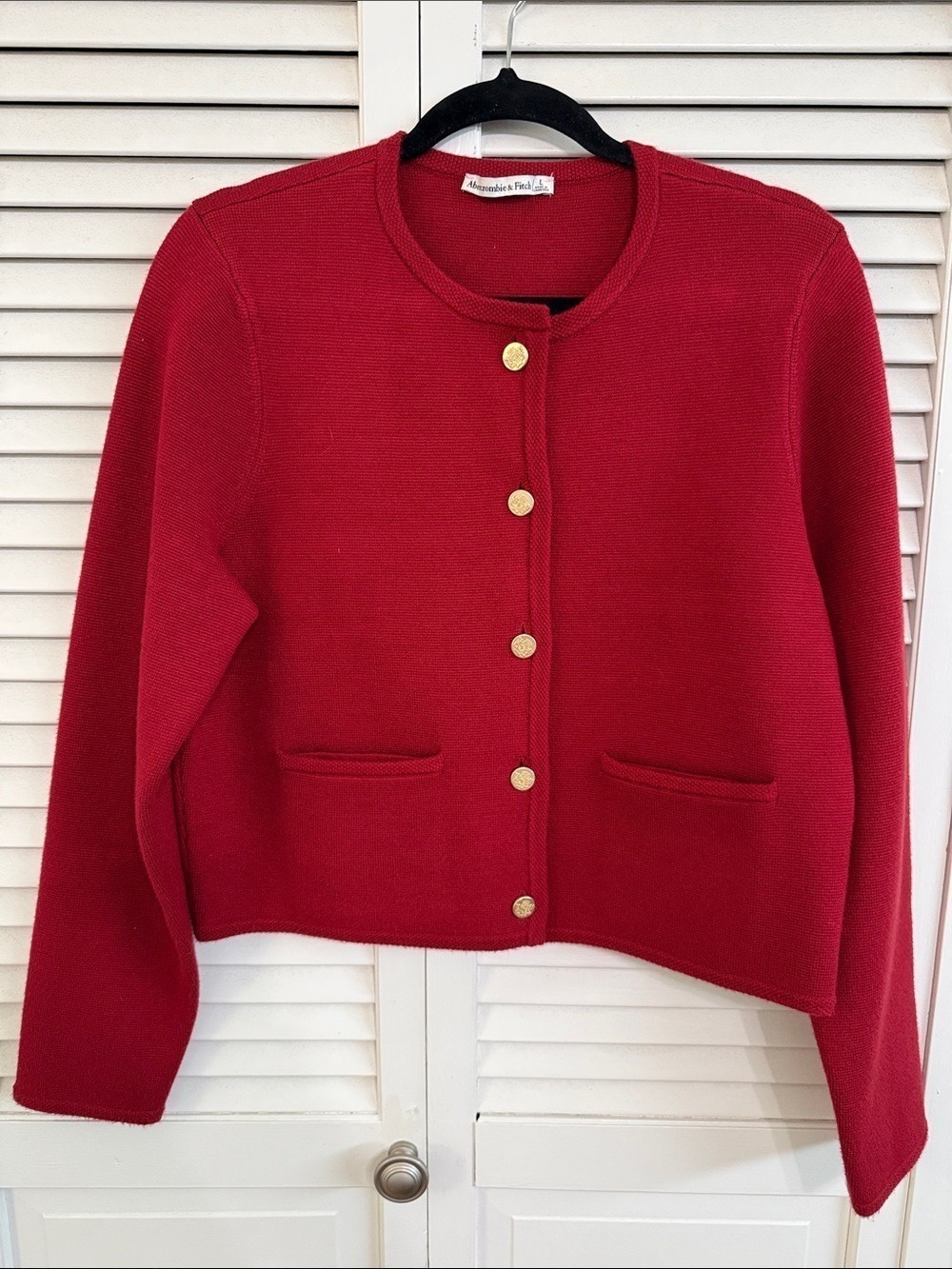 Abercrombie & Fitch Red Button-Front Cardigan